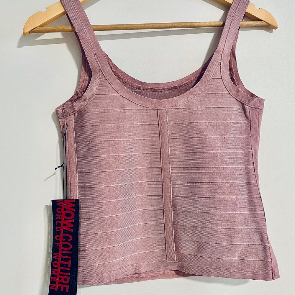 NWT L WOW Couture dusty pink simple bandage cami price firm unless bundled